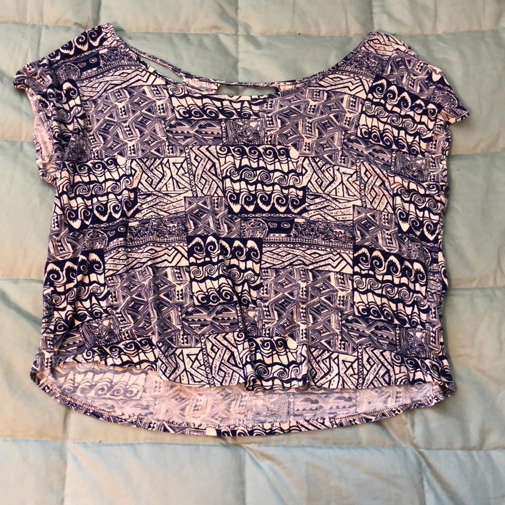 Blue Tribal Print Blouse